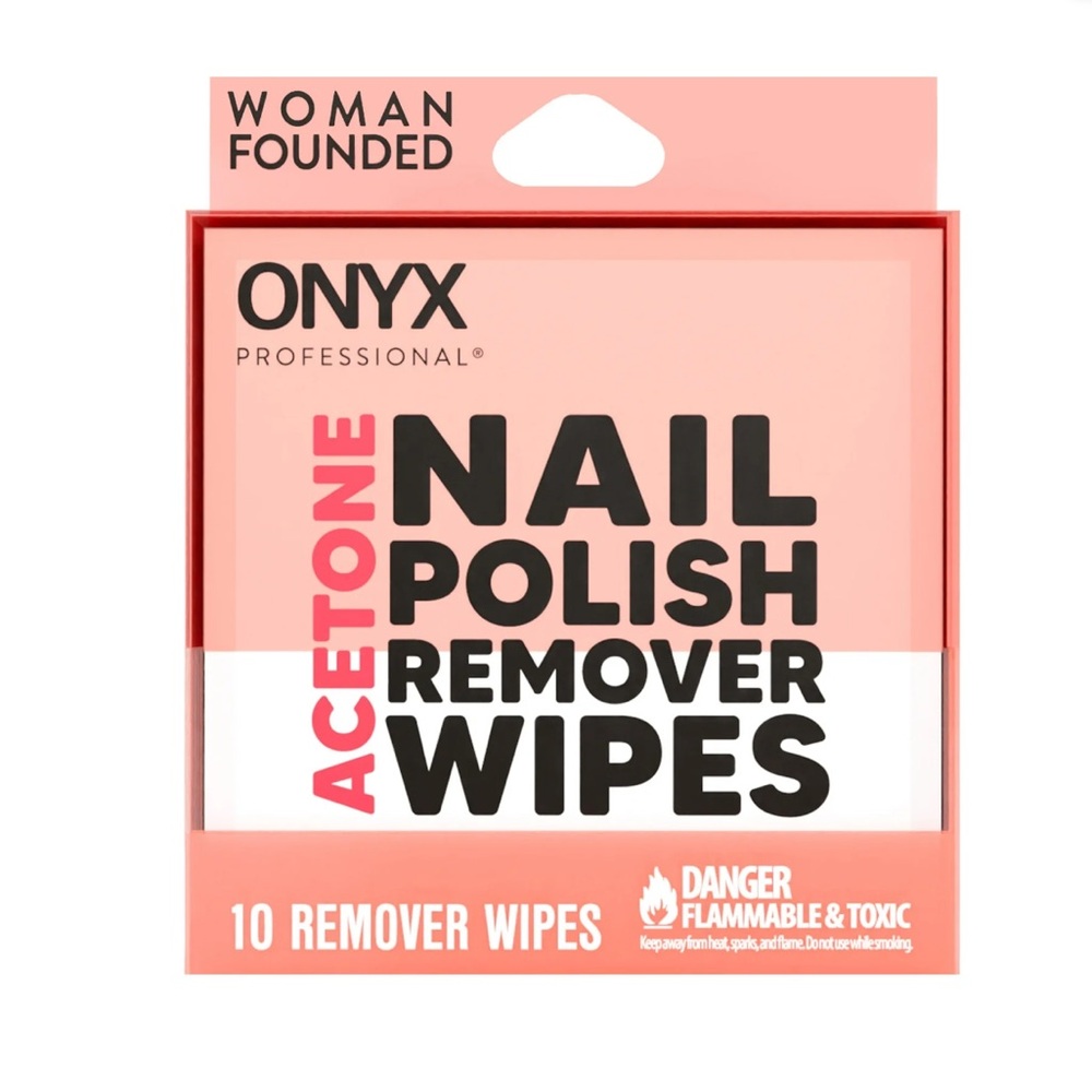 ✨💄2/$8💅🏻✨ ONYX Acetone Nail Polish Remover Wipes 10pk Travel Essential Quick